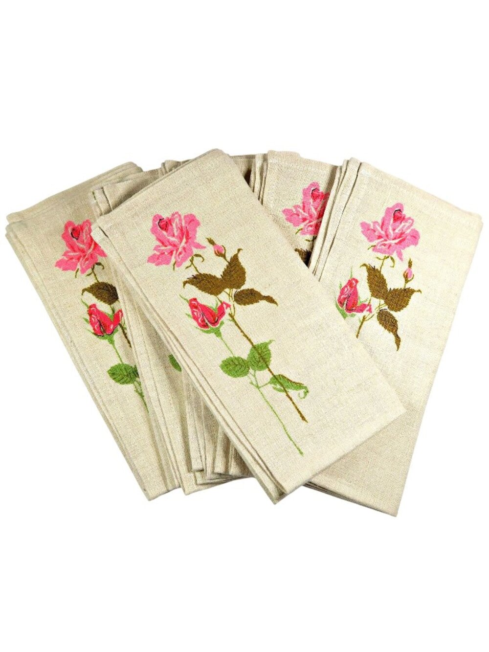 Peerless Prints Americana Rose Napkins, Set of 6, Mid-Century Table Linens